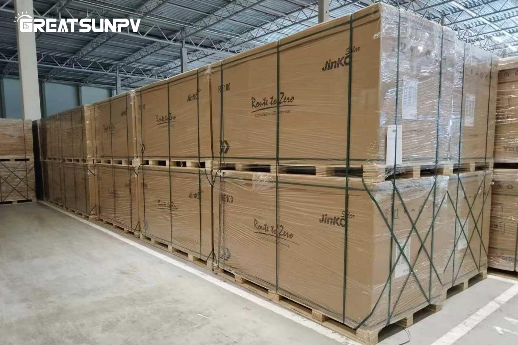 solar panels in EU warehouse